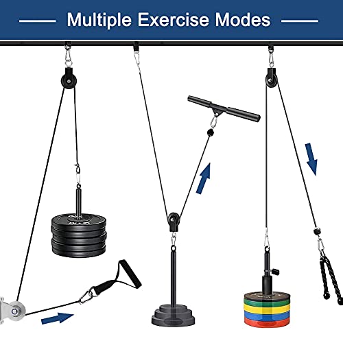 Fitness LAT and Lift Pulley System, Upgraded Pulley Cable Machine with