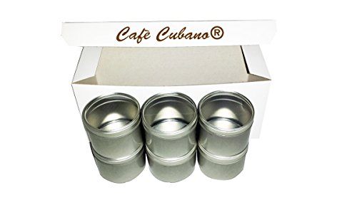 CafeCubanoÂ® Food Grade Round Tin Container Set (6 Pieces) 4 Oz with Clear Top Lid Cover: Professional Restaurant and Home Kitchen Use to Keep Dry Condiments, Herbs and Spices Organized and Fresh From Spoilage.