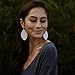 Genuine Cork, Leather, Sterling Silver Petal Earrings // White Cork and Leather // Joanna Gaines Inspired // Lightweight Statement Earrings