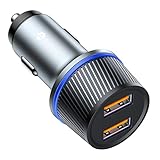 Andobil Car Charger, QC 3.0 Dual USB Car Charger Boost Fast Adapter Compatible iPhone 11/11 Pro/ 11 Pro Max/Xs/Xs Max/X/8/8 Plus, Sumsung Galaxy S10/S10 Plus/S10e/S9+/S9/S8/S8+/Note 10