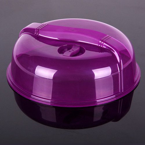 BlackKey Plastic Microwave Plate Spatter Food Cover 15060102 25.5x9.5cm Purple