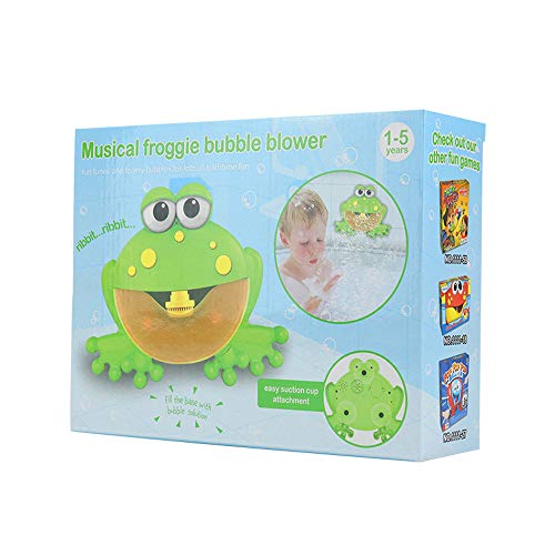 Fenleo Baby Bath Bubble Toy Frog Bubble Blower Bubble Machine Bubble Maker with Nursery Rhyme Bathtub Bubble Toys for Infant Baby Children Kids Happy Tub Time