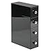 mDesign Flip Office and Desk Storage Drawer Organizer, for Clips, Pens, Tacks - 4 Drawers, Black