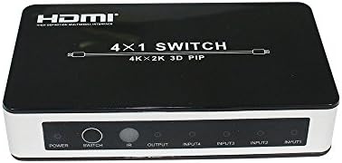 Lepet 4X1 HDMI Switch in Black Support 3D And PiP,4Kx2K with IR Wireless Remote control HDMI Switch IR Remote HDMI Switch Selector