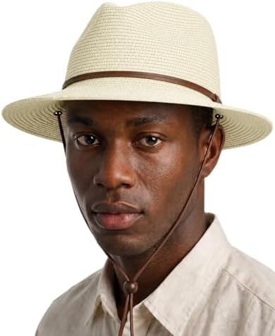 Amazon.com: Summer Straw Sun Hat, Wide Brim Fedora Panama  display picture 3