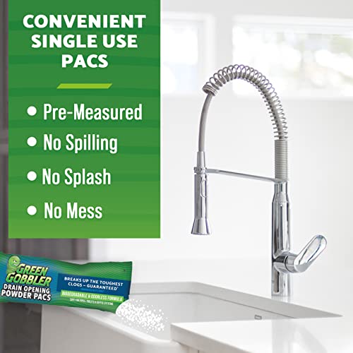 Green Gobbler Drain Clog Remover PAC'S 5 Drain Opening Pacs & 5 Hair