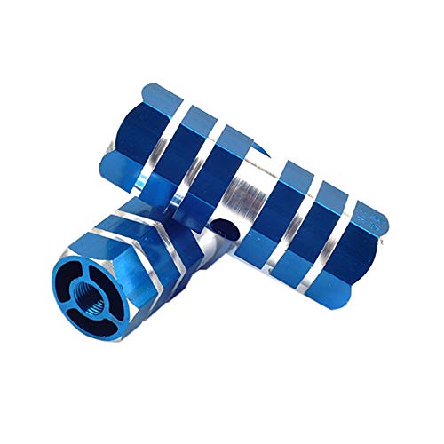 Transer- 1 Pair Aluminum Alloy Foot Pegs, Antislip Cylinder Mountain Standing Axle Foot Peg for BMX Bikes Bicycles (Blue)
