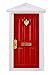 RoseSummer 1:12 Dollhouse Miniature Wood Fairy Door Red Assembled with Metal Accessories
