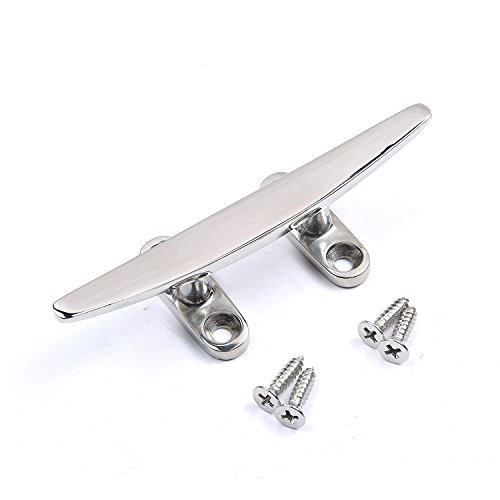 image for Mxeol Boat Dock Cleats Marine 5 Inch Stainless Steel Open Base 4 Holes