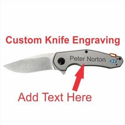ZERO TOLERANCE 0220 JENS ANSO STONEWASH BLADE, TITANIUM HANDLE FOLDING KNIFE CUSTOM ENGRAVING
