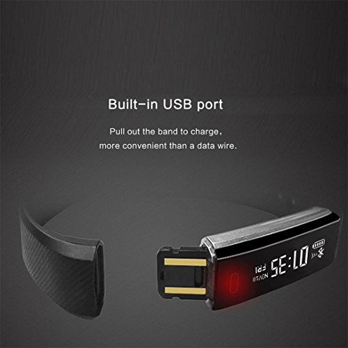 Boofab Sport Fitness Tracker, F3 Smart Bracelet with Heart Rate Blood Pressure Monitor,Smart Watch Pedometer Activity Tracker Bluetooth for Android & IOS (Red)