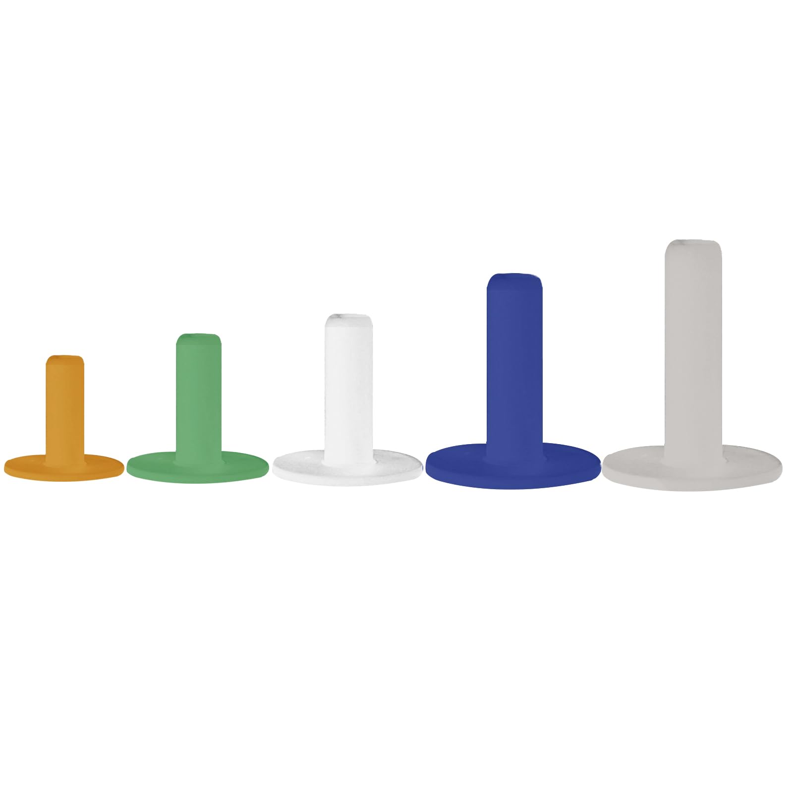 Golf Rubber Tees Driving Range Mixed Size Color 5 10 Count, Premium Golf Tee Practice Training Long Short Professional Durable Portable Lightweight Frictionless (5 Pcs-Mixed Color)