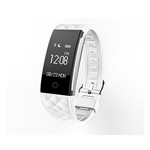 L@YC Smart Dynamic Monitoring Heart Rate Cycling Exercise Sleep Step Bluetooth Information Bracelet, White