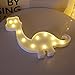 Obrecis Light Up Dinosaur Marquee Sign, Night Lights with Remote Control Timer Dimmable Dinosaur Decor for Children Gift Bedroom Baby Nursery Lamp (RC White Dinosaur)