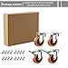 4 Inch Caster Wheels, Set of 4, Heavy Duty Casters with Brake, Polyurethane Foam No Noise Wheels, Saftety Dual Locking Casters Total 2000LBS (Screws Included)
