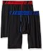 Champion Men's Tech Performance Long Boxer Brief, Black/Black, Large, 2-Pack