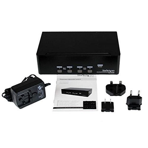 StarTech.com 4 Port Dual DVI USB KVM Switch with Audio and USB 2.0 Hub (SV431DD2DUA)