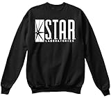 Star Laboratories Star Labs Sweatshirt Sweater Crew Neck Pullover - Premium Quality (Small, Black)