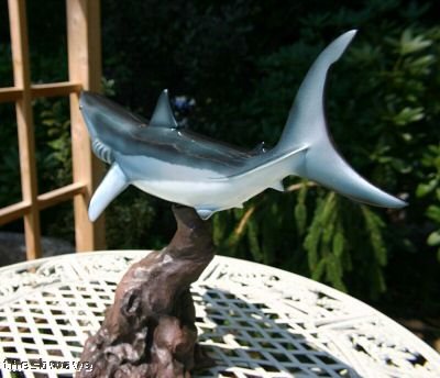 Land & Sea Taxidermy 20" Fiberglass Mako Shark Sculpture Statue