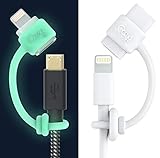 LightningCozy by Cozy: Adapter Keeper/Holder/Lanyard Accessories, Compatible with (Lightning, USB-C, Micro USB, Apple Pencil) adapters | Perfect for Keychain, Cable, Phone, Car, Travel, Uber (Glow)