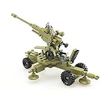 koolfigure Custom WWII Towed Anti-Aircraft Machine Gun Building Blocks Toy Set, WW2 Military Army Mini Build Bricks