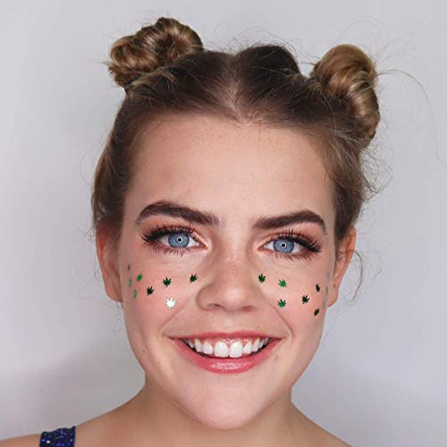 image for Electric Bliss Beauty 10 Grams - Green Weed Leaf Holographic Cosmetic 