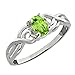 0.50 Ct 6x4mm Oval Shape Natural Green Peridot 925 Sterling Silver Ring