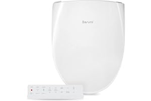 Barumi BM-6000 Electric Elongated Bidet for Toilet, Warm Seat & Air Dryer, Warm Water & Pressure, Self-Cleaning, Child Mode, Eco Mode, Night Light, Hybrid Heating, Remote Controller, Soft Close Lid
