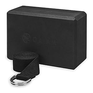 Gaiam Yoga Strap/Block Combo, Black