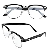 Vintage Retro Classic Half Frame Horn Rimmed Clear Lens Glasses, Marrywindix Fashion Unisex Computer Glasses Frame
