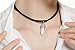 Aukmla Leather Layered Necklace Black Opal Pendant Necklaces Chain Jewelry for Women and Girls