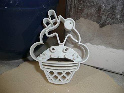ICE CREAM CONE SUNDAE SWEET CUTE FACE COLD DESSERT SUMMER TREAT SNACK WAFER WAFFLE SUGAR PASTRY SPECIAL OCCASION COOKIE CUTTER BAKING TOOL 3D PRINTED MADE IN USA PR2365