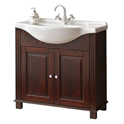 Jadella Waschbeckenunterschrank 'Magnus W' Waschtisch 85cm Waschbecken Badmöbel Braun