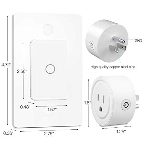 LoraTap Mini Remote Control Outlet Plug Adapter with Remote Wall Switch