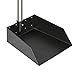 Niubya Poop Scooper for Dogs, Tray and Rake Set with Adjustable Long Handle Metal for Pet Waste Removal, 2 Pack, Black