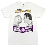 WWE World Wrestling Entertainment Wrestlemania Hulk Hogan Vs Andre the Giant White T-shirt (Adult Large)