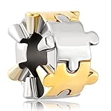 CharmsStory Puzzle Autism Jigsaw Charm Monster Antique Finish Beads Charms For Bracelets