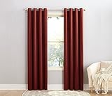Sun Zero Barrow Energy Efficient Grommet Curtain Panel, 54" x 63", Paprika Red