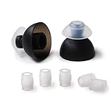 SpinFit CP240-L - Patented Silicone Eartips for Replacement - Double Flange - (1 Pair, Insert Included in Box, Large Size) (4mm Nozzle Dia. / 3mm Nozzle Dia. with Insert)