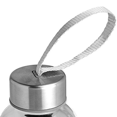 Kitchen Lux Glass Water Bottles 18oz – Nylon Protective Sleeves, Airtight Screw Top Lids, Portable Carrying Loops - Lead, PVC and BPA Free - Water, Smoothie, Juicer and Beverage Glasses (4 Pack) - Thumbnail 4