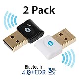 Bluetooth CSR 4.0 USB Dongle Adapter, EKSEN Bluetooth Transmitter and Receiver for Windows 10/8.1/8 / 7 / Vista - Plug and Play on Win 7 and Above - Black and White