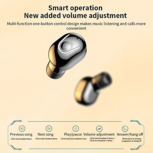 gdfh Bluetooth Earbuds Wireless Earbuds Bluetooth Earphones Wireless Headphones, Bluetooth 5.0 TWS Stereo Earphones in-Ear with Charging Case, Built-in Microphones for Sports,Workout,Gym