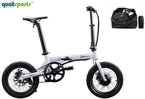 Qualisports Nemo Folding Electric Bicycle (+Free Carry Bag) 16” Ebike 7Ah Lithium-ion Battery, 36V/250W Hub Motor, Max Speed 16 MPH, 25+MILES, 4 Riding Modes Hybrid bikes for Adults from USA Warehouse