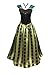 Cokos Novelty Adult Women Frozen Anna Elsa Coronation Dress Costume Princess Costume (XS Women Size, Olive)