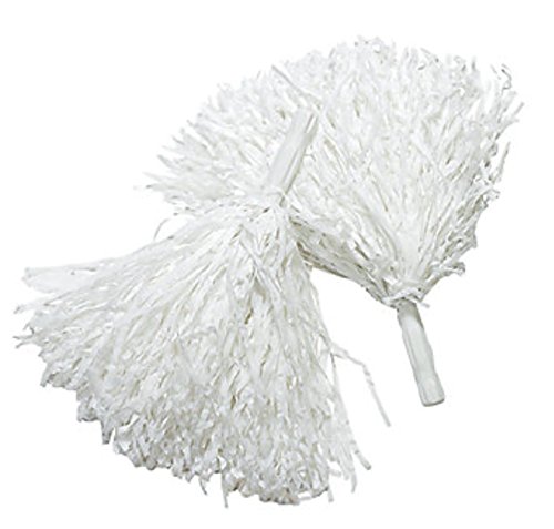 Funiverse Bulk 12 Pack Deluxe Cheerleading Pom Poms - Ideal for Team Spirit, Corporate Events, and Tailgating (White) ...