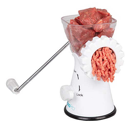 Manual Meat Grinder Mincer w 2 Stainless Steel Plates, Sausage