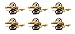 6 Pcs Army Desert Cannons with Moving wheels (4 Inches)