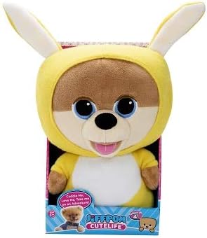 Jiffpom JP-22603-B Cutelife Plush Bunny, Yellow