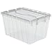 Akro-Mils 39120SCLAR Plastic Storage and Distribution Container Tote with Hinged Lid (6 Pack), 21.5
