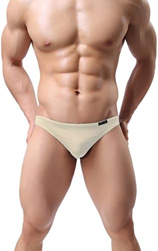 QQKing Men Briefs Breathable Ice Silk Triangle Bikinis Multi-packs
